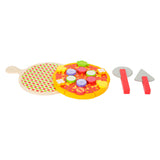Small Foot - Schneide- und Spielpizza-Set aus Holz, 21-teilig.