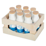 Small Foot - Holzkiste mit Milchflaschen, 12-tlg.