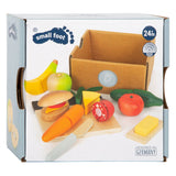 Small Foot - Schneide- und Spielessen-Lunchset aus Holz, 24-teilig.