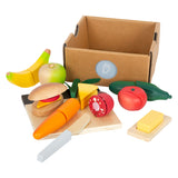 Small Foot - Schneide- und Spielessen-Lunchset aus Holz, 24-teilig.
