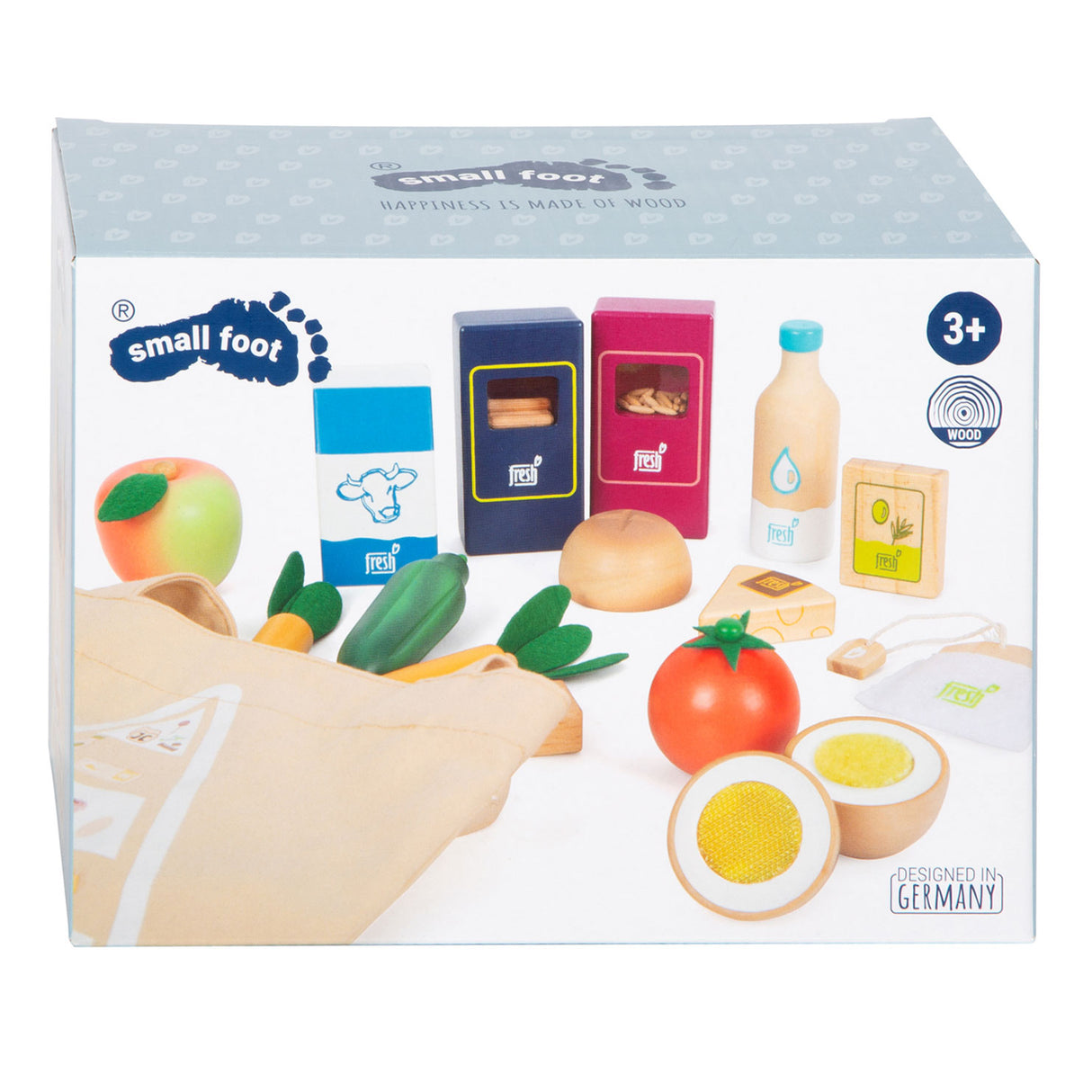 Small Foot - Spielnahrung aus Holz, vegetarisches Lebensmittelset, 17-teilig.