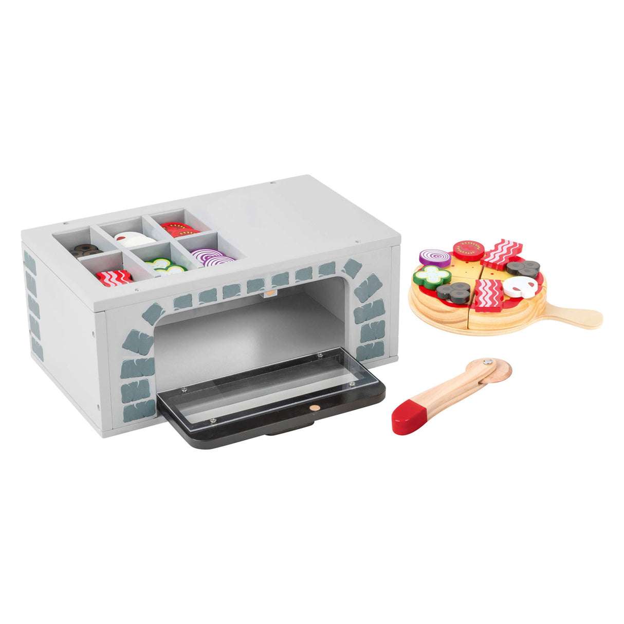 Kleiner Fuß - Holzplayets Pizza -oven -Set, 25dlg.
