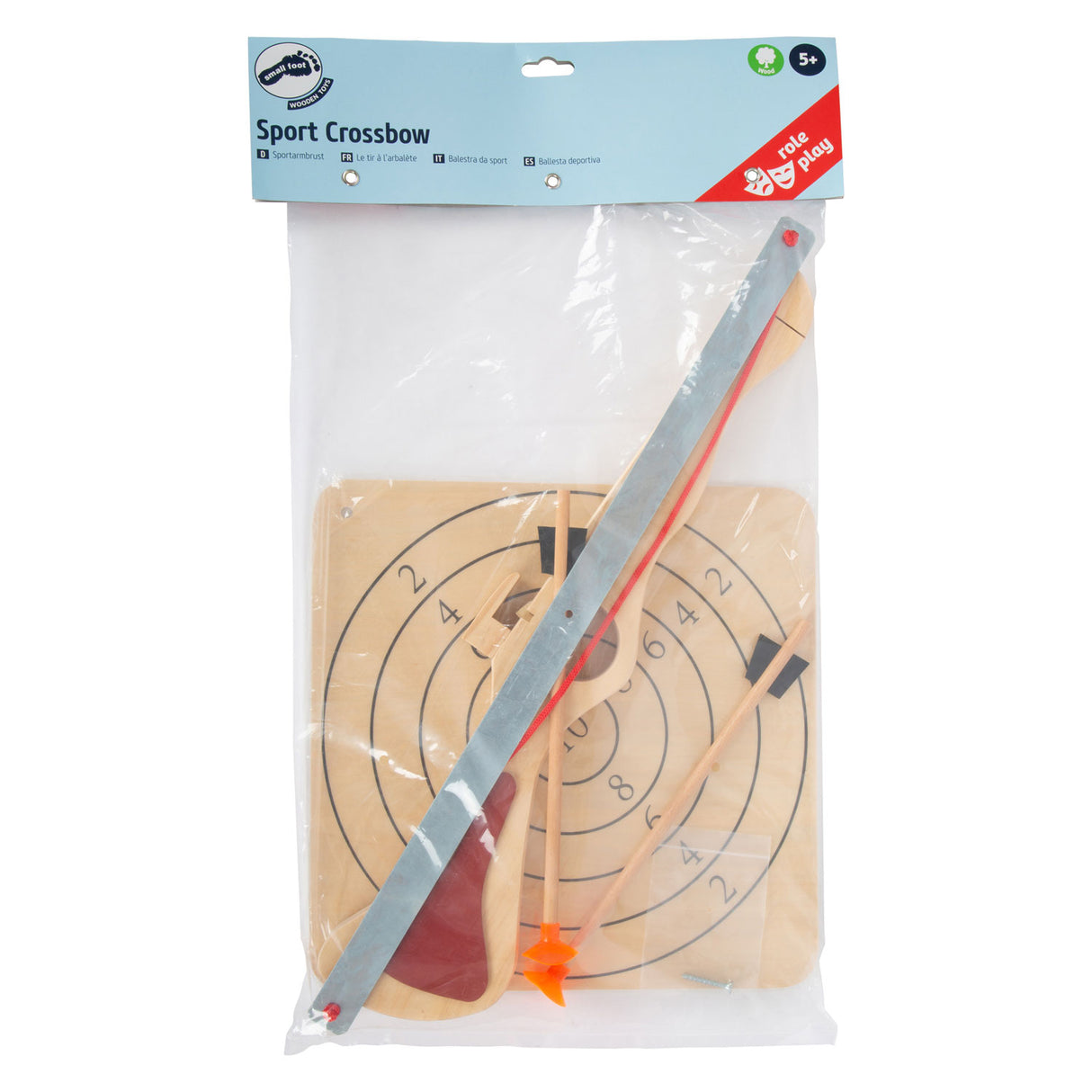 Kleiner Fuß - Holzsportkreuz mit Zielbrett, 4dlg.
