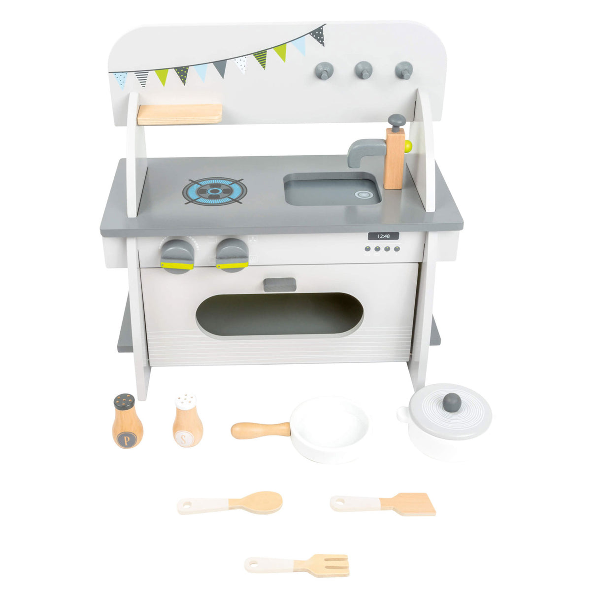 Small Foot - Spielküche aus Holz kompakt, 9-teilig.