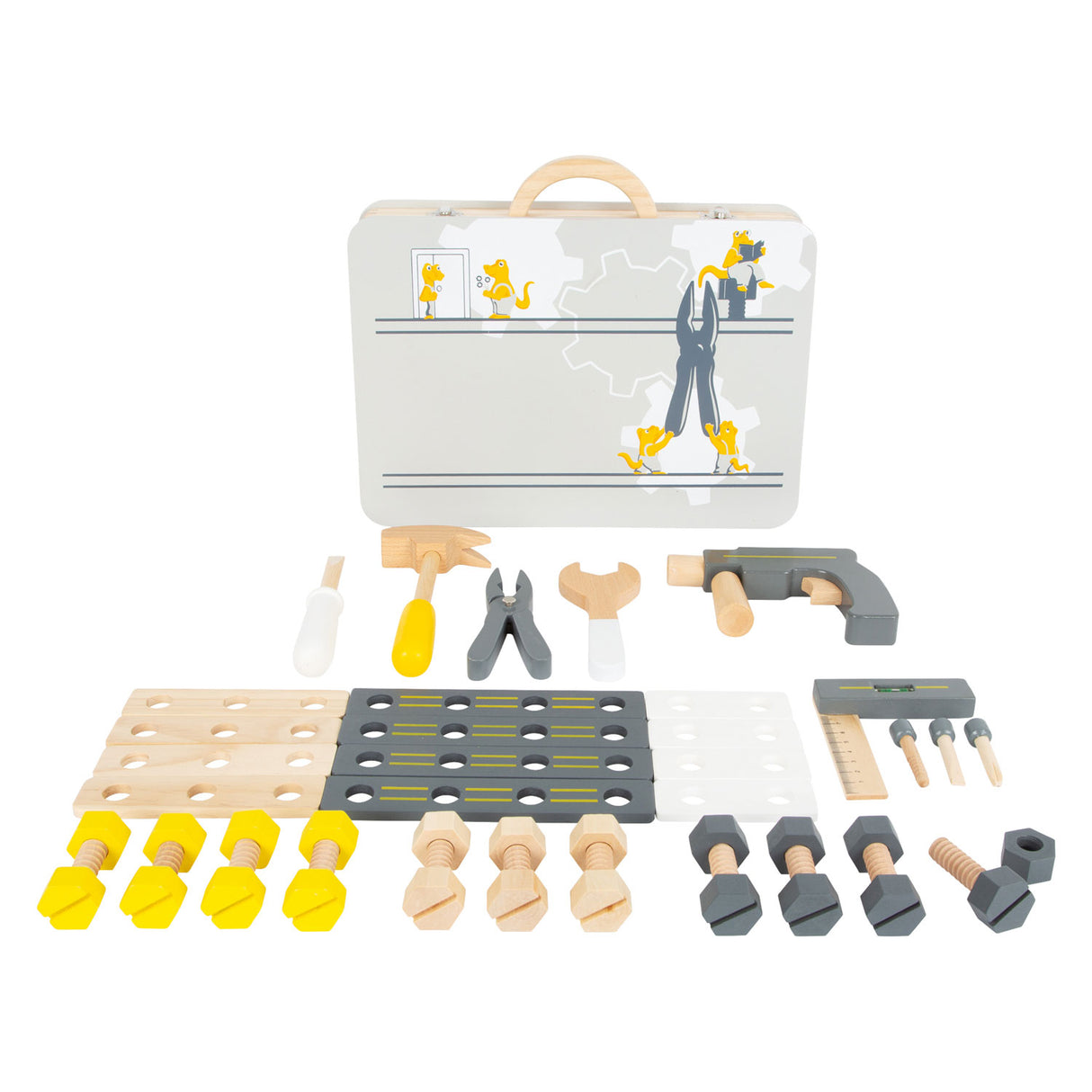 Kleiner Fuß - Holzwerkzeugkoffer Miniwob, 44dlg,