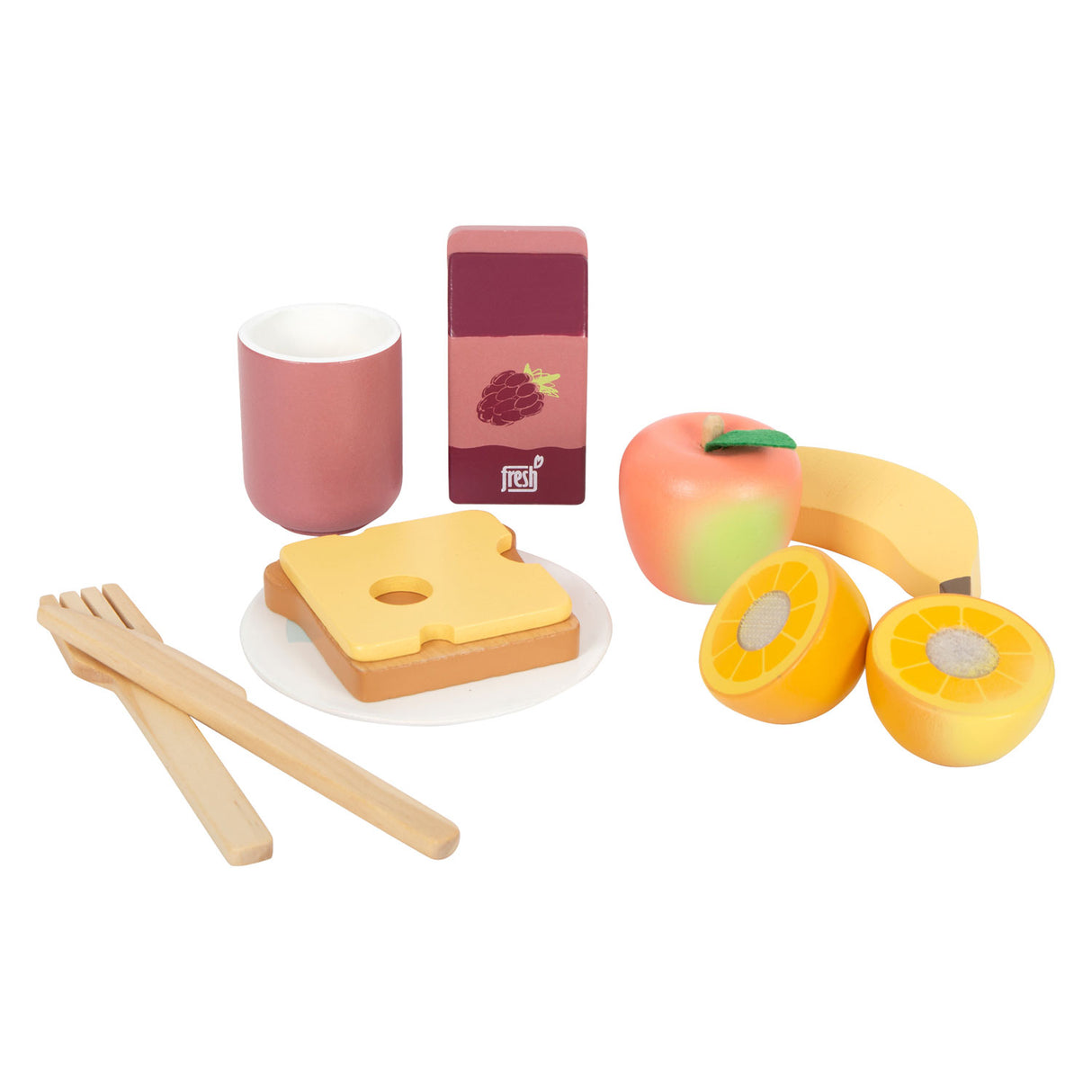 Small Foot - Picknick-Set mit Holzspielfutter Lecker, 26-teilig.