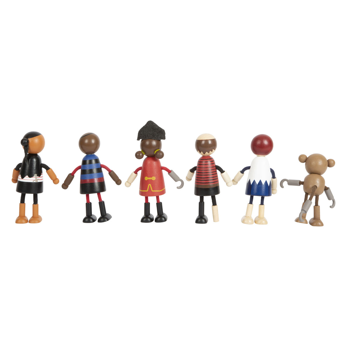 Kleiner Fuß - biegbare Piratenfiguren aus Holz, 6-tlg.