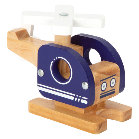 Kleiner Fuß - Holzhubschrauber blau