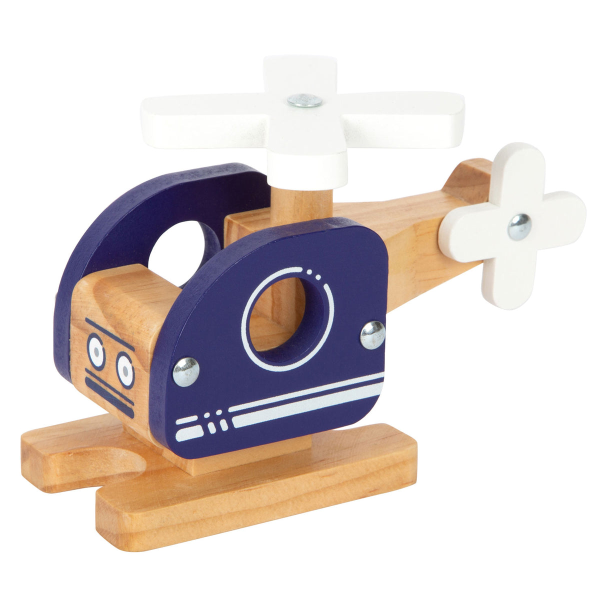 Kleiner Fuß - Holzhubschrauber blau
