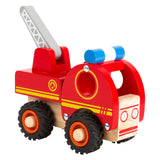 Petit camion de pompiers en bois avec échelle