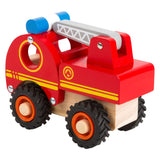 Petit camion de pompiers en bois avec échelle