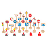 Small Foot - Mini-Verkehrsschild-Set aus Holz, 25-tlg.