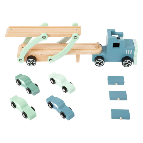 Small Foot - LKW-Transporter Chicago aus Holz mit Autos, 9-tlg.