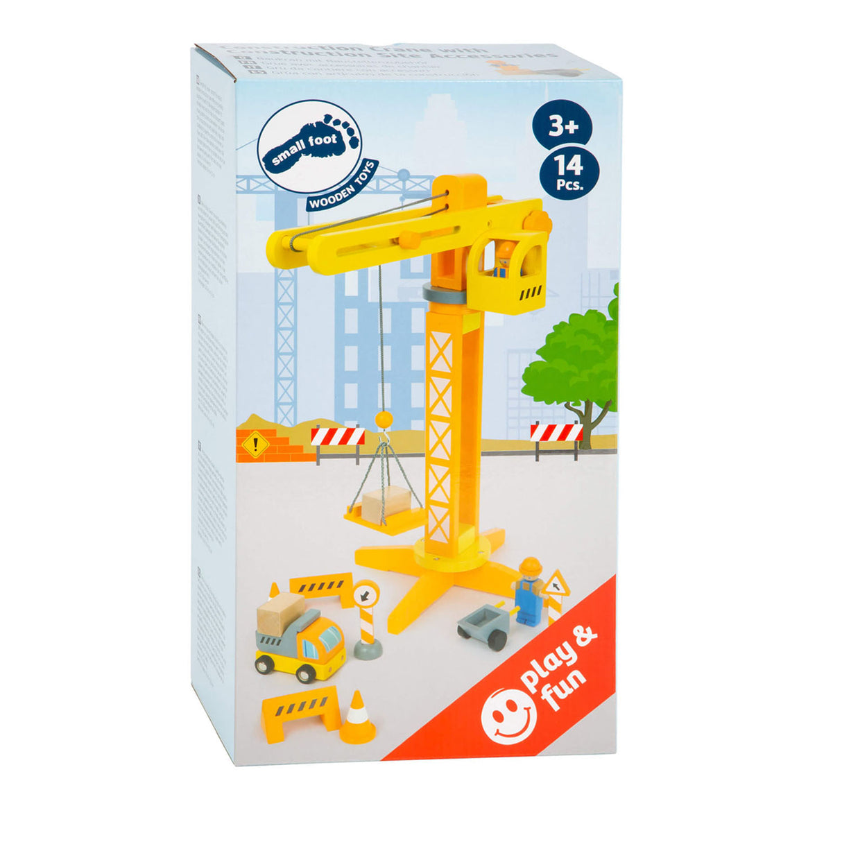 Small foot wooden tap construction site with accessories, 14dlg.