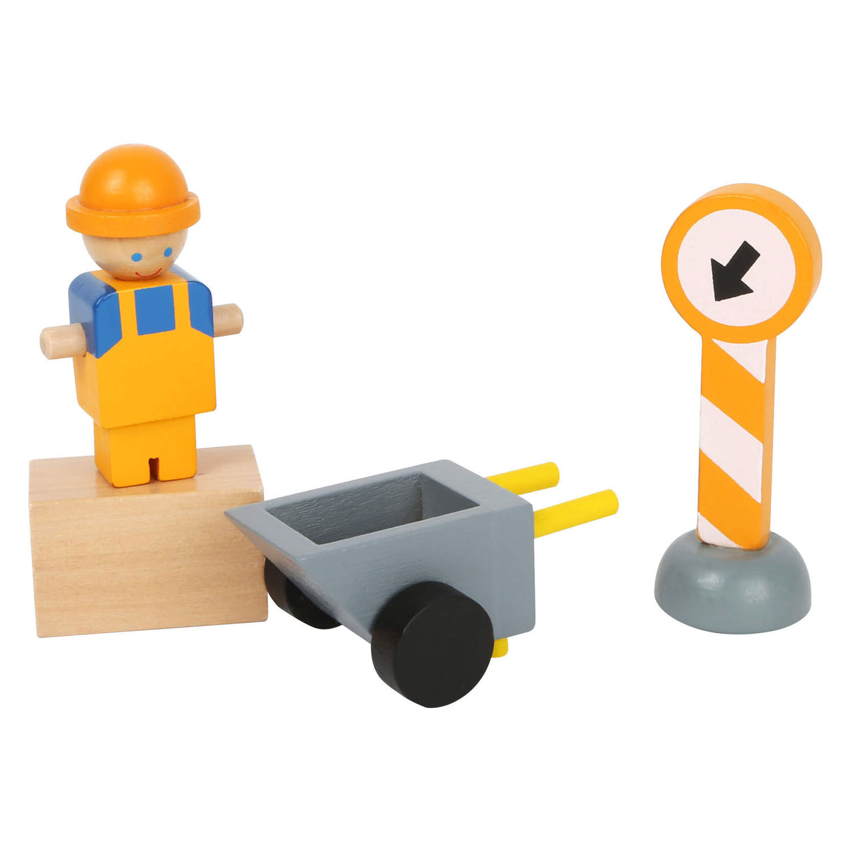 Small foot wooden tap construction site with accessories, 14dlg.