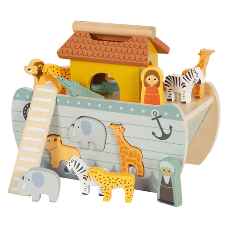 Small Foot - Holz-Formsortierer Arche Noah Safari, 15-teilig.