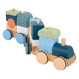 Small Foot - Holz-Stapelbaustein-Eisenbahn Arktis, 16-teilig.