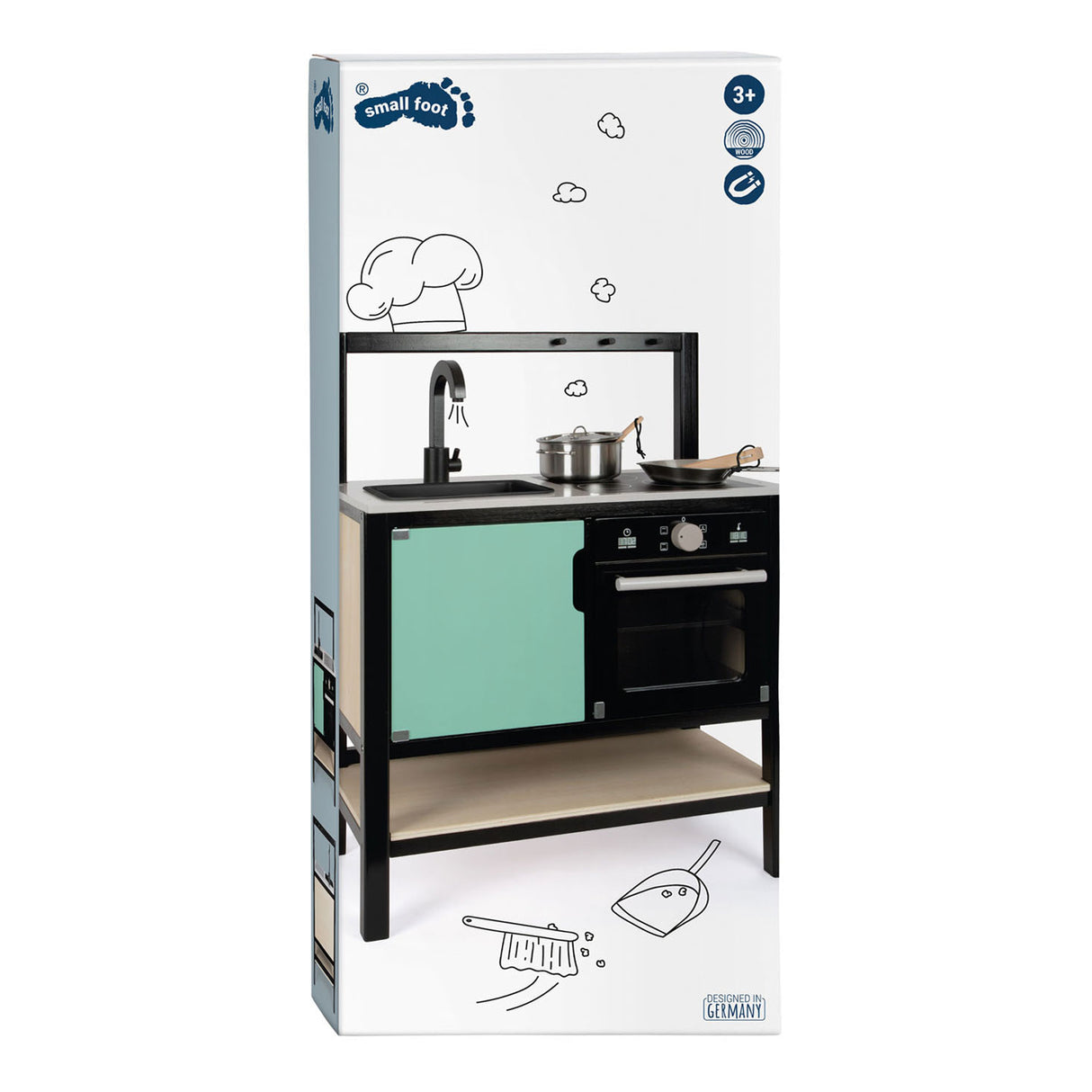 Small Foot Wood Play Kitchen Industrial, 6dlg.