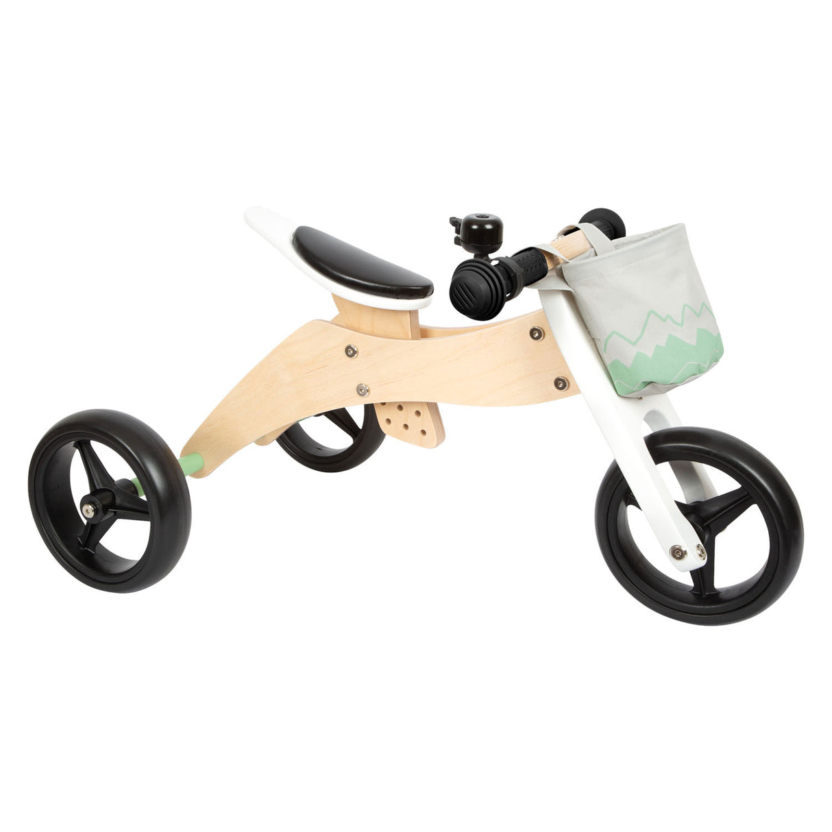 Small Foot - Houten Training Driewieler Loopfiets 2in1 Saliegroen