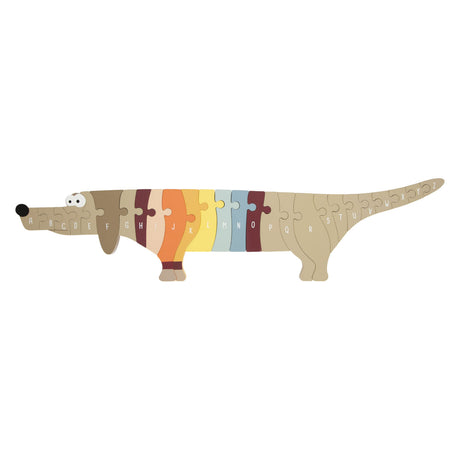Small Foot - Holz-Buchstaben- und Formenpuzzle Hund, 26-tlg.
