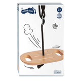 Small foot wooden disc swing with handles black line