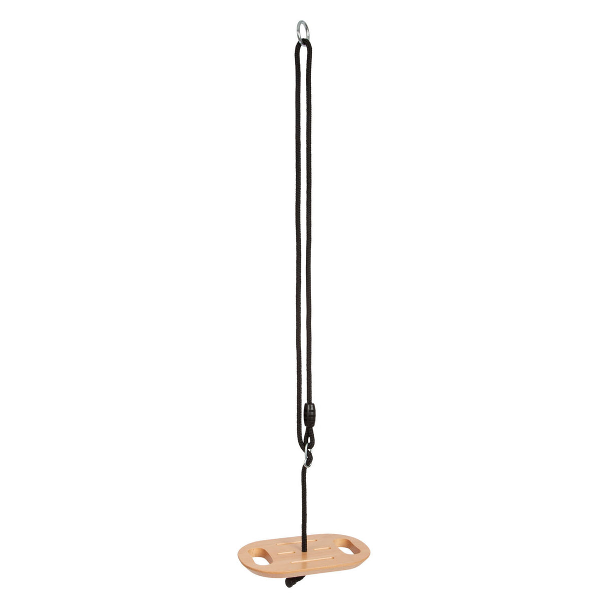 Small foot wooden disc swing with handles black line