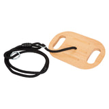 Small foot wooden disc swing with handles black line