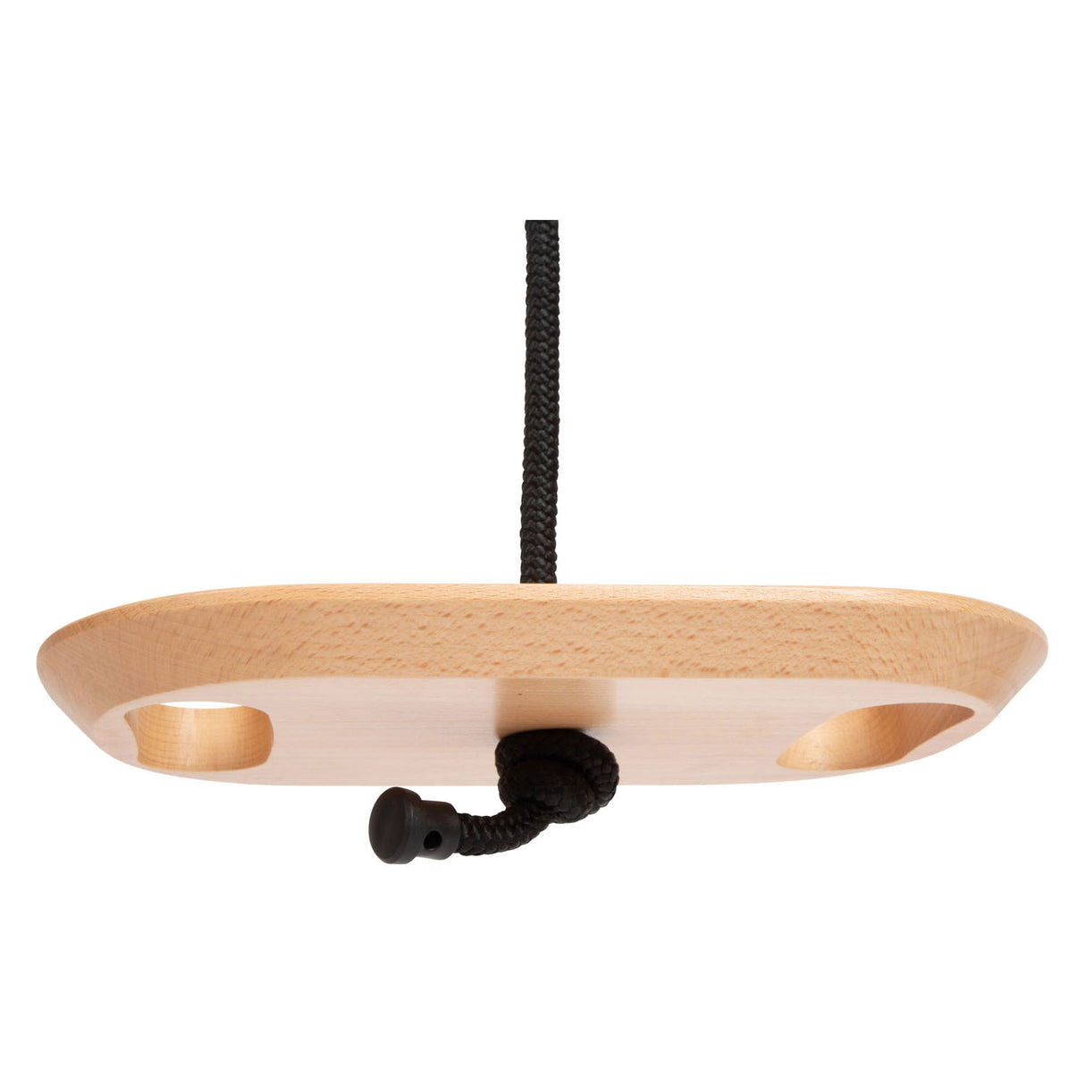 Small foot wooden disc swing with handles black line