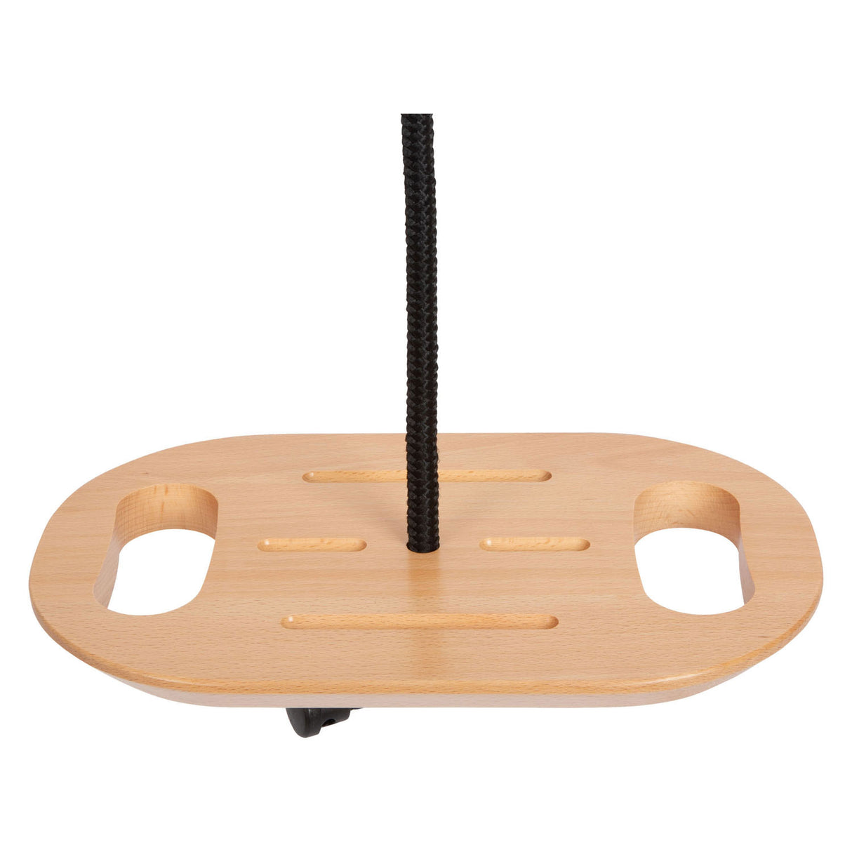 Small foot wooden disc swing with handles black line