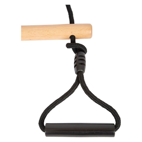 Kleiner Fuß - Holz -Trapezschwung mit Gymnastkreisen schwarze Linie