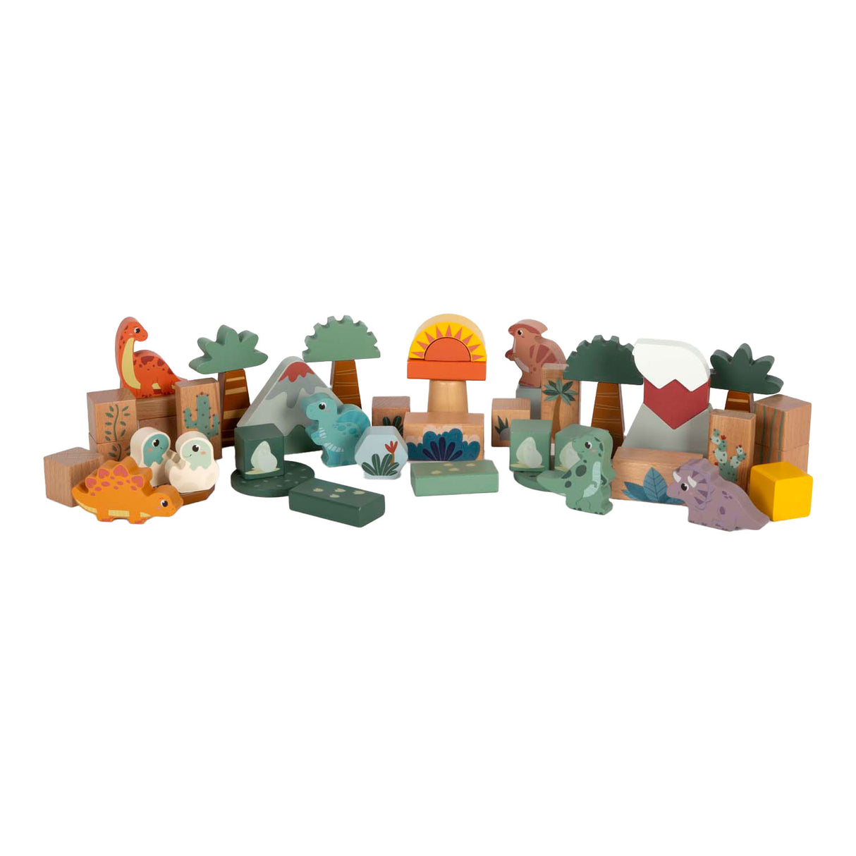 Small foot houten bouwblokken dino, 50dlg.