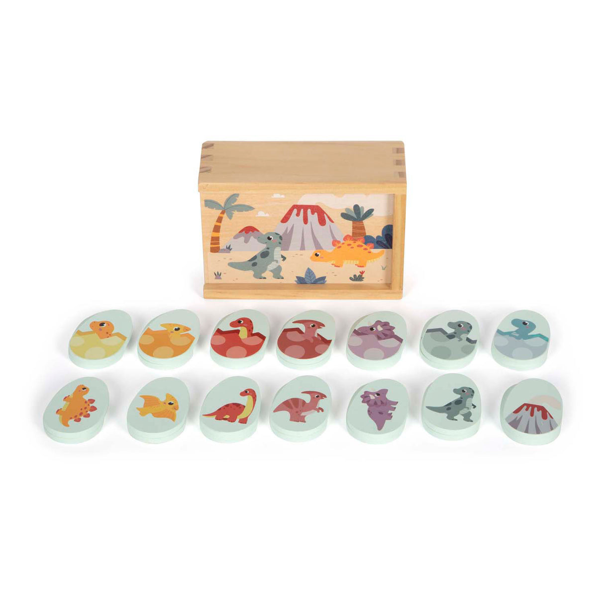 Small Foot - Memospiel Dino aus Holz in Aufbewahrungsbox