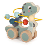 Kleiner Fuß - Holzschiebefigur Motorspirale Dino
