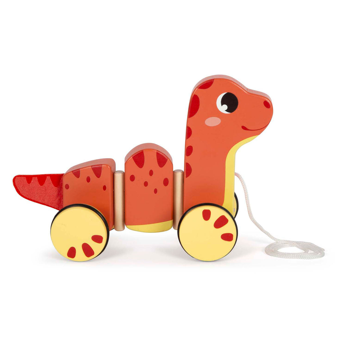 Small foot houten trekfiguur dino