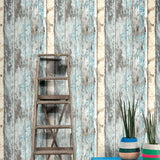 Niederländische Wandverkleidung Tapete Gerüst Holz blau PE10012