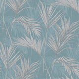 Niederländische Wandverkleidung Tapete Palm Springs Blau und Grau