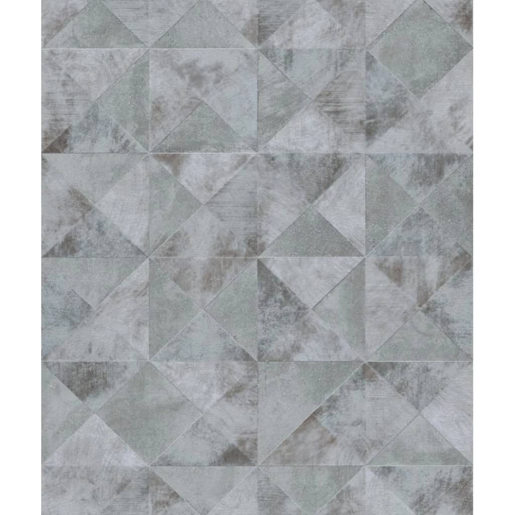 Nordwand Tapete topchische Grafikformen Facetten Metallic Grey
