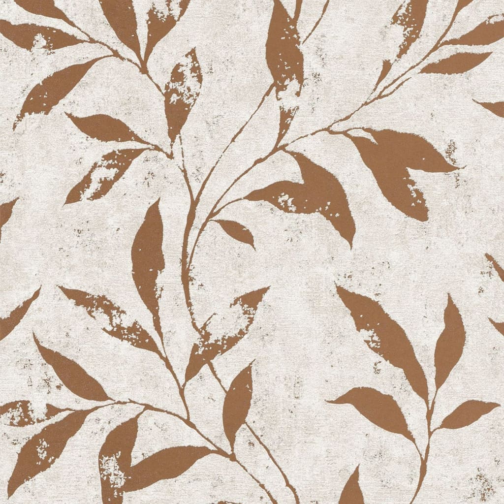 Niederländische Wandverkleidung Tapete Blatt beige und braun