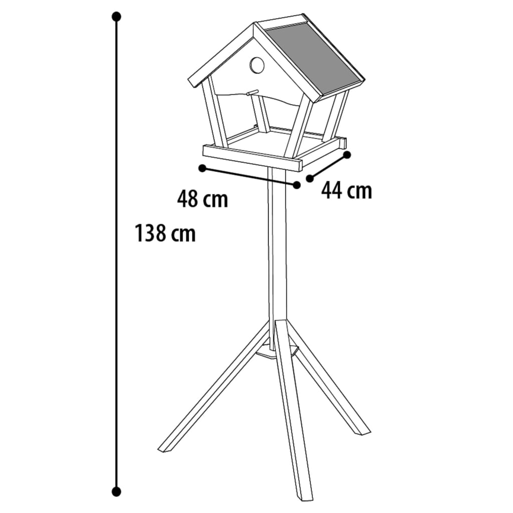 Flamingo Flamingo Bird Feed Table su standard Tjorn 48x44x138 cm grigio chiaro