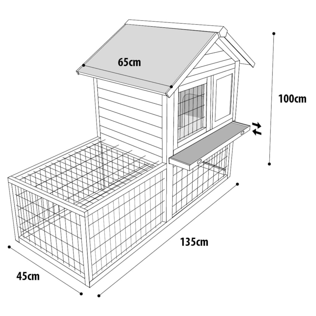 Flamingo Flamingo Rabbit Hutch Salsa 135x65x100 cm marrone