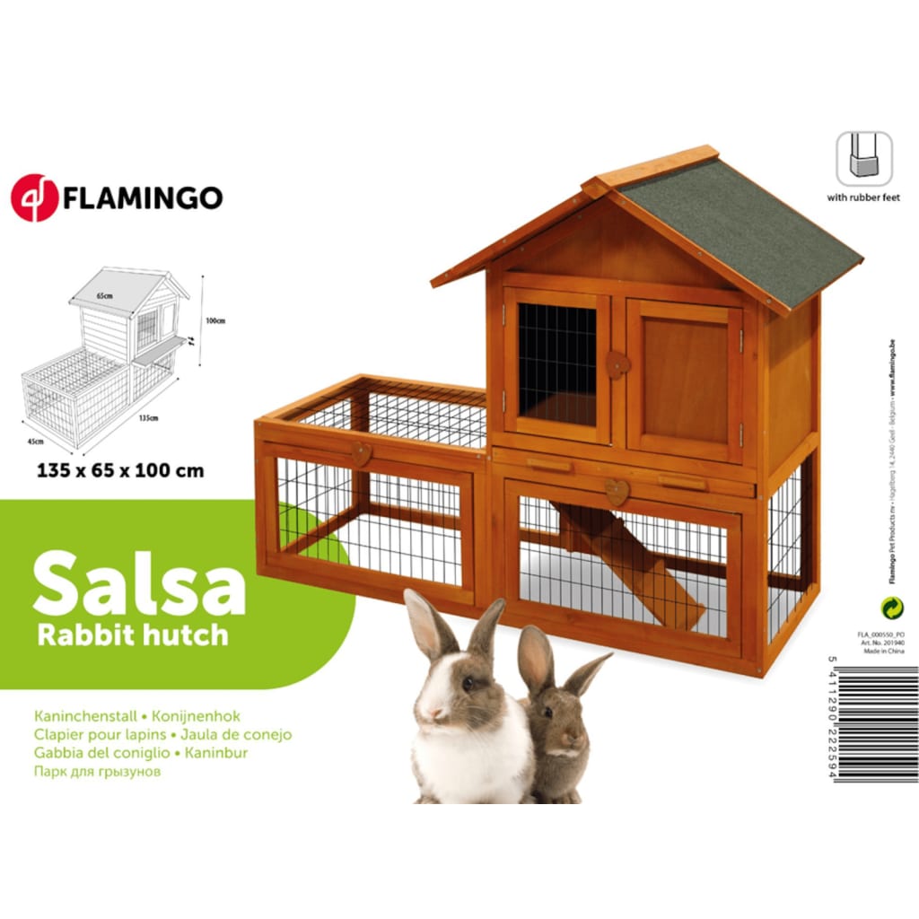 Flamingo Flamingo Rabbit Hutch Salsa 135x65x100 cm marrone