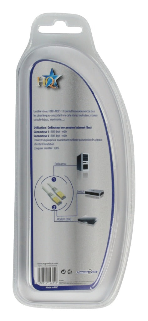 HQ BF-M081-1.0 Cat5e UTP Netzwerkkabel RJ45 (8 8) Stecker – RJ45 (8 8) Stecker 1,00 m Grau