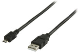 VALUELINE VLCP60500B05 USB 2,0 USB Mężczyzna - USB Micro B kabel męski 0,50 m czarny