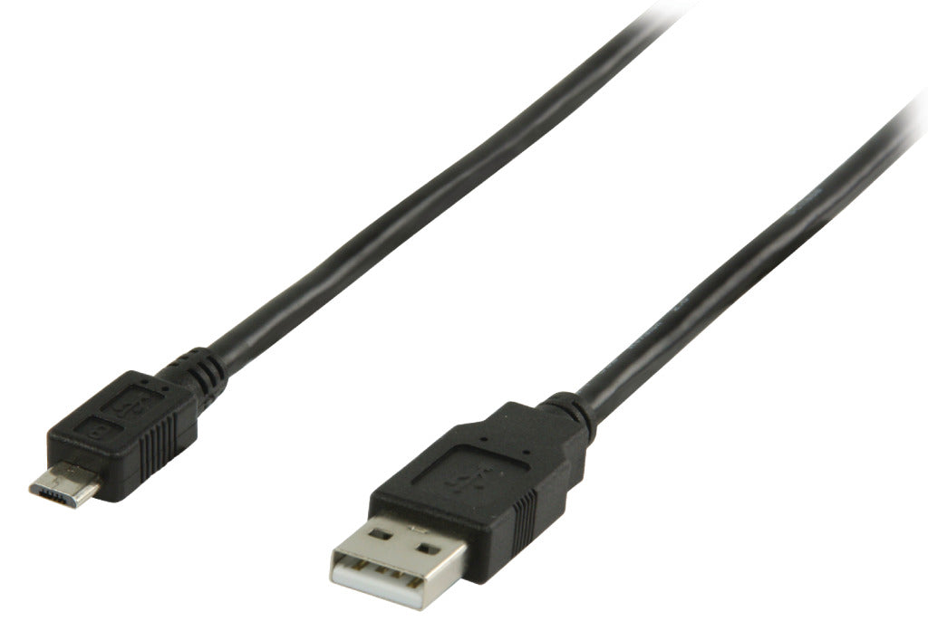 Valueline vlcp60500b10 USB 2.0 USB-A-Stecker – USB-Micro-B-Stecker-Kabel, 1,00 m, Schwarz