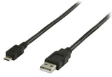 Valueline vlcp60500b10 USB 2.0 USB-A-Stecker – USB-Micro-B-Stecker-Kabel, 1,00 m, Schwarz