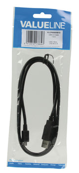 Valueline vlcp60500b10 USB 2.0 USB-A-Stecker – USB-Micro-B-Stecker-Kabel, 1,00 m, Schwarz