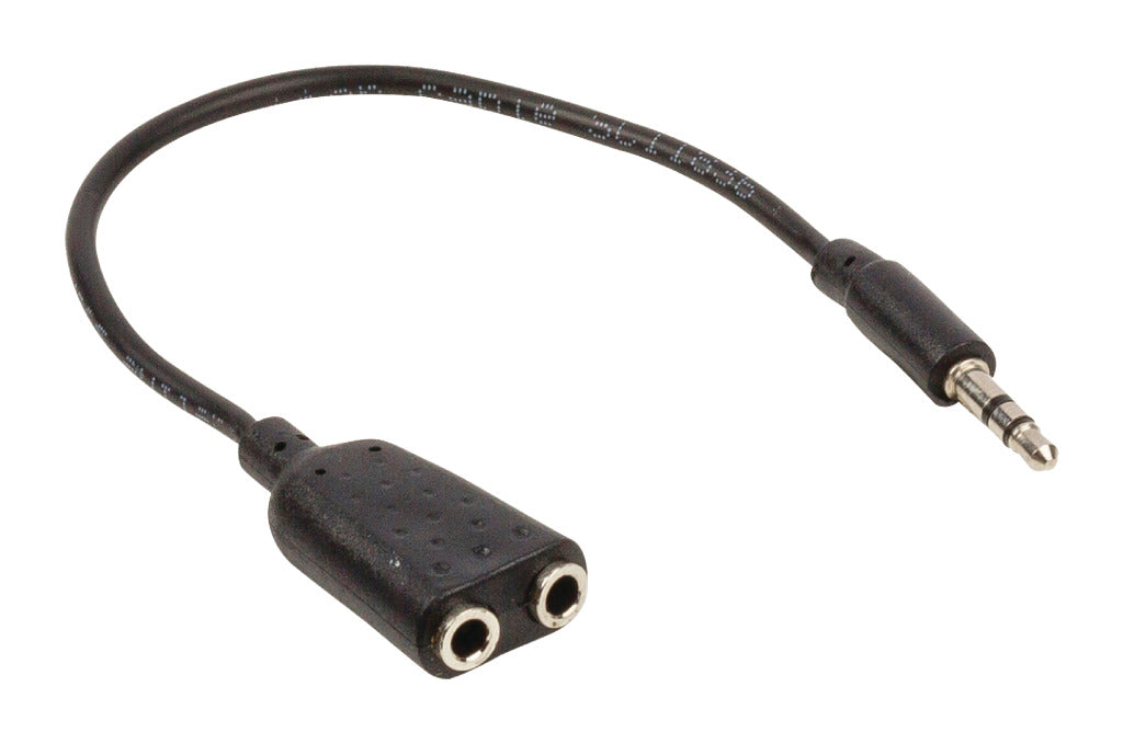 Valueline Valueline VLAP22100B02 JACK Cable de distribución de audio estéreo 3.5 mm macho 2x 3.5 mm femenino 0.20 m negro