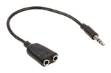 Valueline Valueline VLAP22100B02 Jack Stereo Audio Verdeelkabel 3,5 mm Mannelijk 2x 3,5 mm Vrouwelijk 0,20 M Zwart