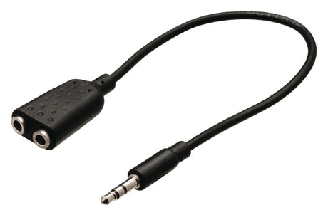 Valueline vlab22100b02 Klinken-Stereo-Audio-Verteilerkabel 3,5 mm Stecker – 2 x 3,5 mm Buchse 0,20 m schwarz