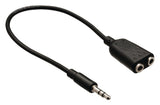 Valueline Valueline Vlab22100B02 Jack Stereo Audio Distribution Cable 3,5 mm hane 2x 3,5 mm kvinnlig 0,20 m svart